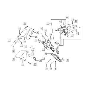 Rücklicht Kymco Super9 2t lc om mattschwarz-gelb