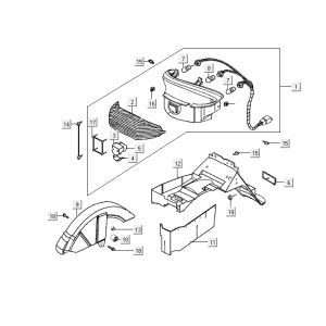 Rücklicht Kymco ZX 2t Wechselstrom silber-orange