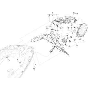 Rücklicht Piaggio Medley 125 4T IE ABS E4 2016-2019 (EMEA)
