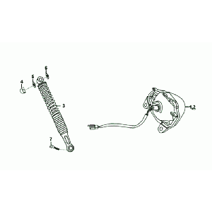 RÜCKLICHT - TELESKOP hinten Sym Orbit II Euro 4 Mattgrau