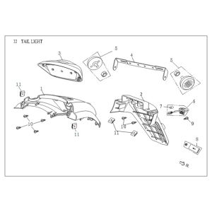 Rücklicht/Kotflügel dunkelblau Agm Vx50 plus