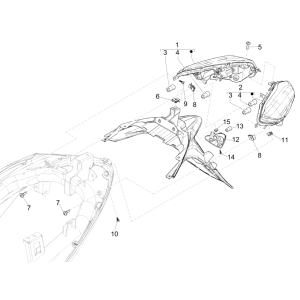 Piaggio Medley 125 ABS E5 2021-2022 Rückleuchten (EMEA)