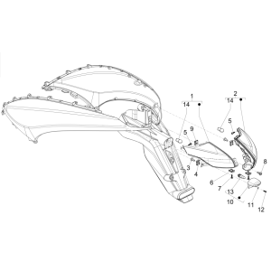 Piaggio Beverly 125 RST 4T 4V IE E3 2010-2015 Rücklichter (EMEA)