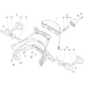 Rücklicht - Heckblinker Piaggio NRG Power 50 2-Takt LC Euro 4