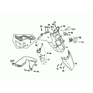 HINTEN COFFLÜGEL - SCHMUTZFÄNGER Sym Orbit II Euro 4 Mattgrau