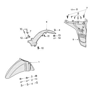Kotflügel hinten - Kotflügel vorne Peugeot Tweet 4-Takt