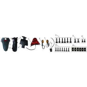 Kotflügel-Blinker hinten China Fly Schwarz