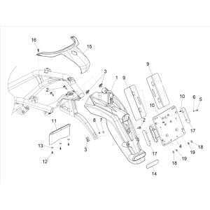 Piaggio Beverly 300 IE ABS E4 2016 - 2020 hinterer Kotflügel (EMEA)