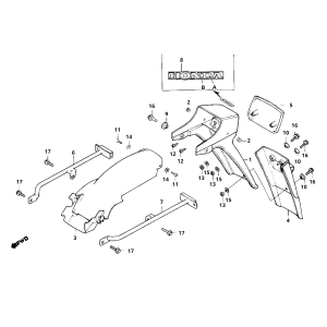 Hinterer Kotflügel innen und außen Honda MB50/MB80