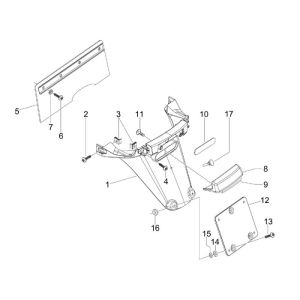 Kotflügel hinten Vespa S 2-Takt grau titanio 742/B