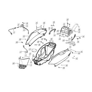hintere Abdeckungen Kymco Grand Dink 2-Takt Silber