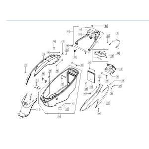 Heckhauben Kymco New Dink 4-Takt weiß