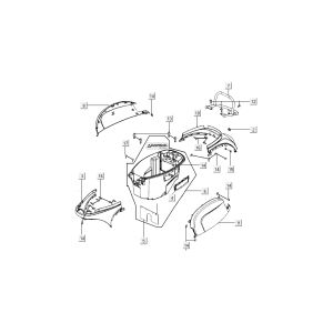 Heckhauben Kymco New Sento 4-Takt 50i blau