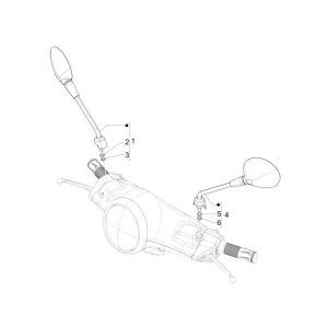 Spiegel Vespa Primavera 25km 4-Takt-2-Ventil