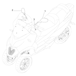 Rückspiegel/en Piaggio MP3 350 Maxi Sport E4 ABS 2018-2020 (EMEA)