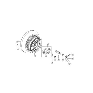 Hinterradbremse Kymco Super9 AC 2-Takt nm gelb - schwarz