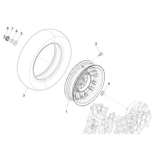 Hinterrad Vespa Sprint 2-Takt