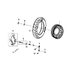 Hinterrad - Hinterradgabel Sym Tonik (WH8018P) weiß
