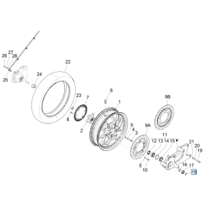 Piaggio Medley 125 ABS E5 2021—2022 Hinterrad (EMEA)