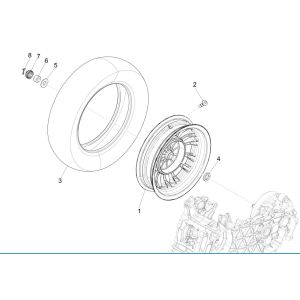 Hinterrad Vespa Sprint 125 4T 3V IE ABS