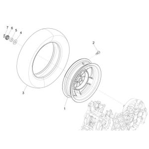 Hinterrad Vespa Primavera 4-Takt 3-Ventil (Euro4-Einspritzung iget)