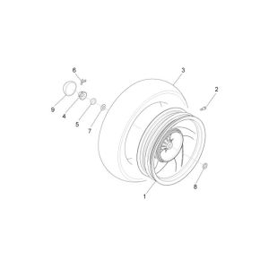 Hinterrad Piaggio New Fly 4-Takt 2-Ventil