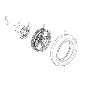 Hinterrad AGILITY 16+ 4T 200i Mattes Metallic-Silber