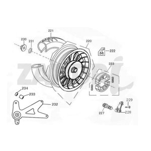 Hinterrad Adlerflügel Napoli braun