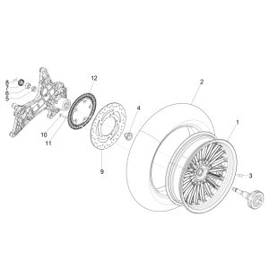 Piaggio Beverly 300 IE ABS E4 Hinterrad 2016 - 2020 (EMEA)