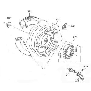 Hinterrad China R8 weiß