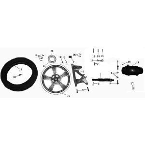 Hinterrad China Touring blau