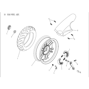 Hinterrad China Venom schwarz