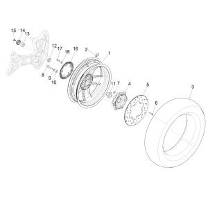 Hinterrad Vespa GTS 300 HPE 4T 4V IE ABS E4 2019 (EMEA)