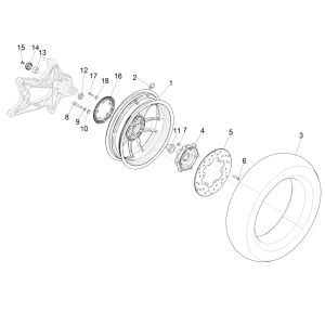 Vespa GTS 125 4-Takt IE ABS Euro4 Hinterrad 2016-2018