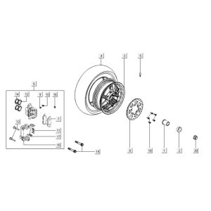 Hinterrad Kymco Downtown 300i weiß