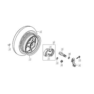 Hinterrad Kymco Vitality 4t ac diamantschwarz