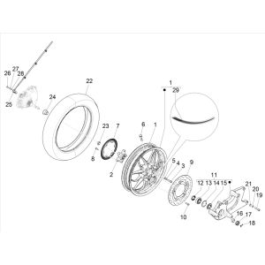 Piaggio Medley 125 4T IE ABS E4 2016-2019 Hinterrad (EMEA)