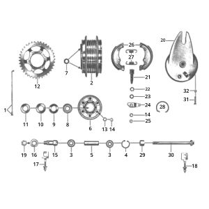 Zundapp GTS 50 517-39L0 Hinterrad