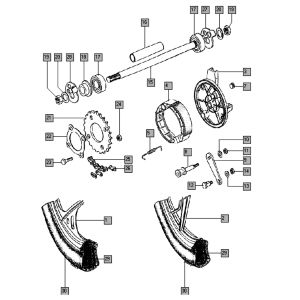 Achterwiel oud Tomos QUADRO E-START (25-45KMH) (K8-L0)