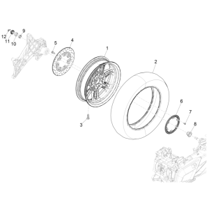 Piaggio Beverly 300 4T 4V HPE ABS E5 2021-2022 Hinterrad (EMEA)