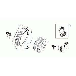 Hinterrad Sym Allo Euro4 (BK-5560S) Hellschwarz