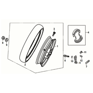 Sym Jet 14 125I E4 Hinterrad