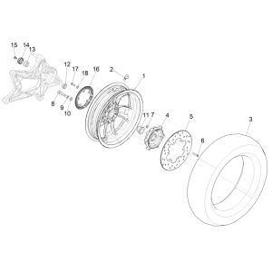 Hinterrad Vespa GTS 125 4T E5 ABS 2021 (EMEA)