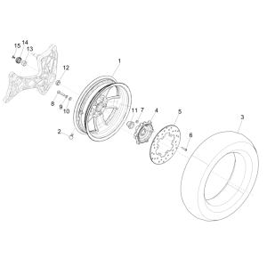 Hinterrad Vespa GTS 250 dh 2005-2016 (ohne ABS)