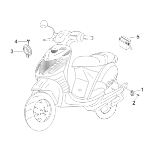 Fernschalter - Batterie - Hupe Piaggio Zip 50 SP 2006-2013