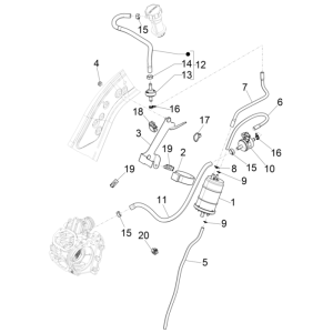 Verdunstungsschutzanlage Vespa GTS 125 4T E5 ABS 2021 (EMEA)