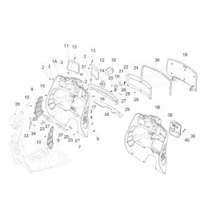 Legshield GTS 125 IU metallisiert hellgrau 711/B