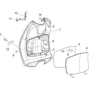 Beinschild Vespa Lx 45km 4-Takt 4-Ventil braun marrone 112/A
