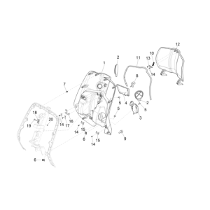 Beinschild Vespa Primavera 4-Takt 3-Ventil (Euro4-Einspritzung iget) Braun 129/A