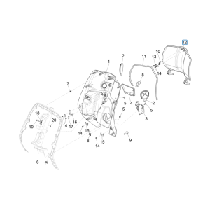 Vespa Sprint 4-Takt-3V-Beinschild (Euro4-Injektion IGET) Schwarz Lucido 94